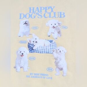 Kids' Pastel Yellow "Happy Dogs Club" Graphic Sweatshirt